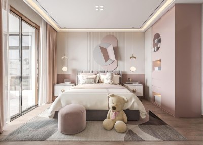 现代女孩儿童房3D模型下载